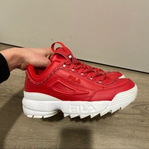 Fila Disruptor red and white